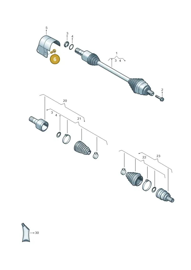 N10170512 — Volkswagen Tiguan 2.0 (2023-) diagram 5h0407465, position 6