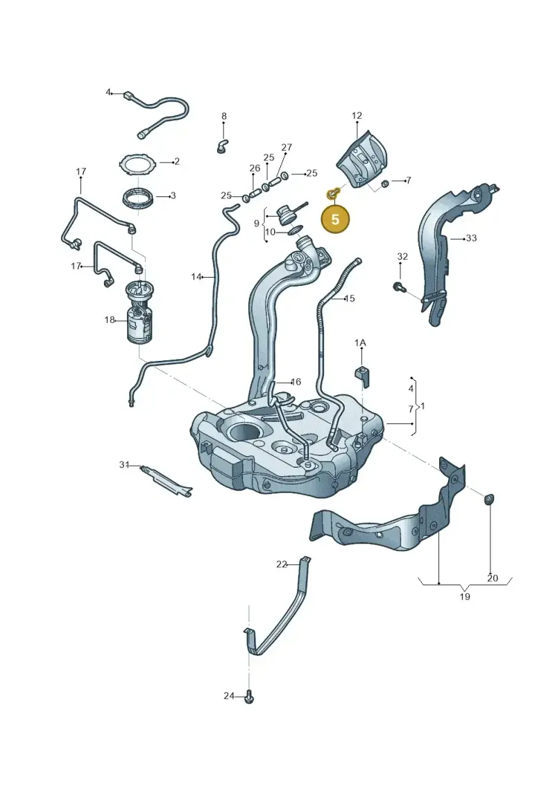 N10189407 — Volkswagen Beetle (2016-2019) diagram 801201005, position 5