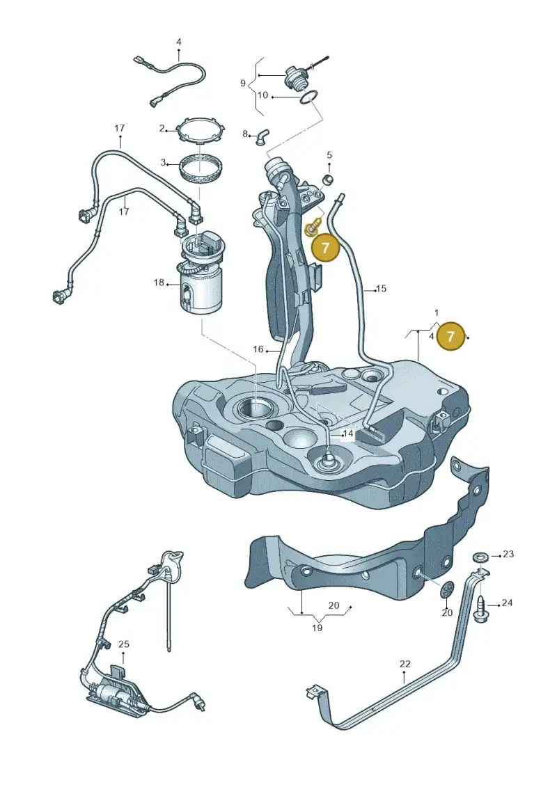 N10192402 — Volkswagen Scirocco 2.0 (2008-2014) diagram 482201050, position 7