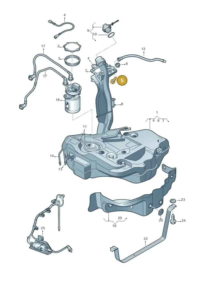 N10192402 — Volkswagen EOS 2.0 (2008-2010) diagram 482201100, position 5