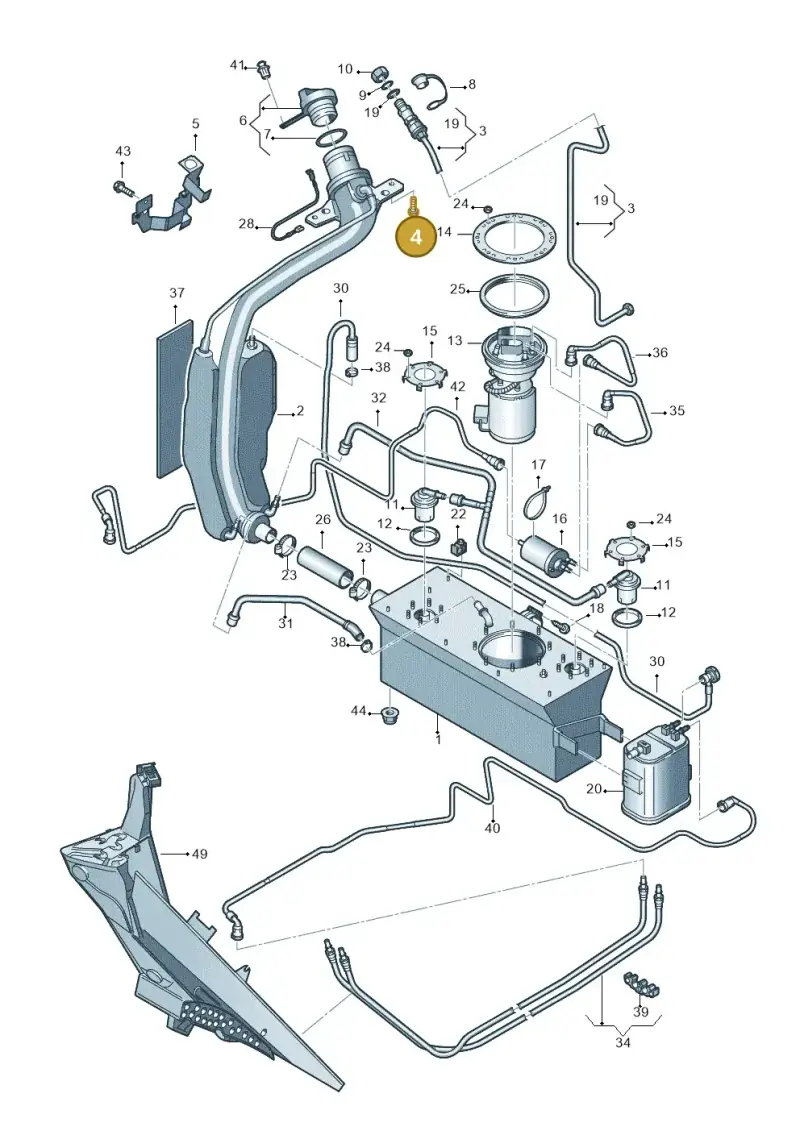 N10192402 — Volkswagen Touran 2.0 (2010-2015) diagram 694201060, position 4