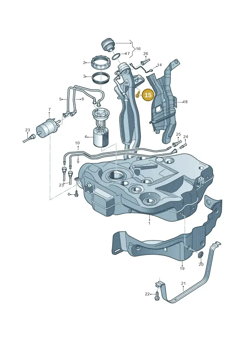 N10192402 — Volkswagen Eos BlueMotion (2010-2015) diagram 712201450, position 15