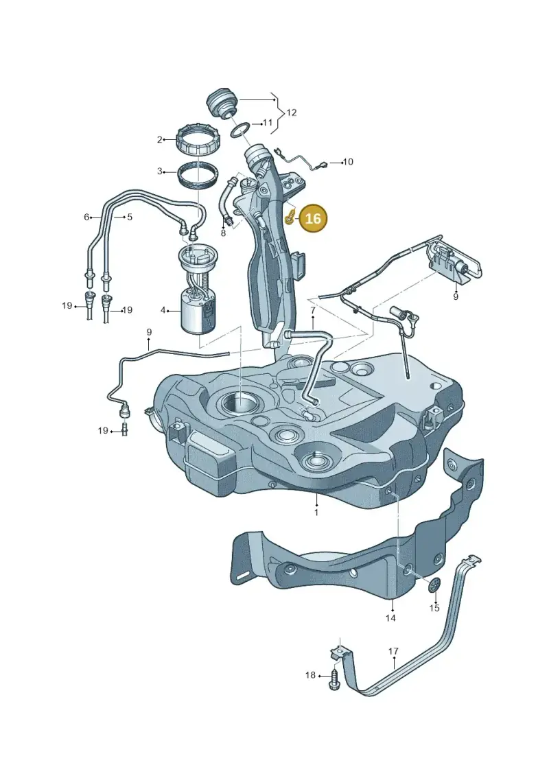 N10192402 — Volkswagen Scirocco 2.0 (2014-2017) diagram 712201600, position 16