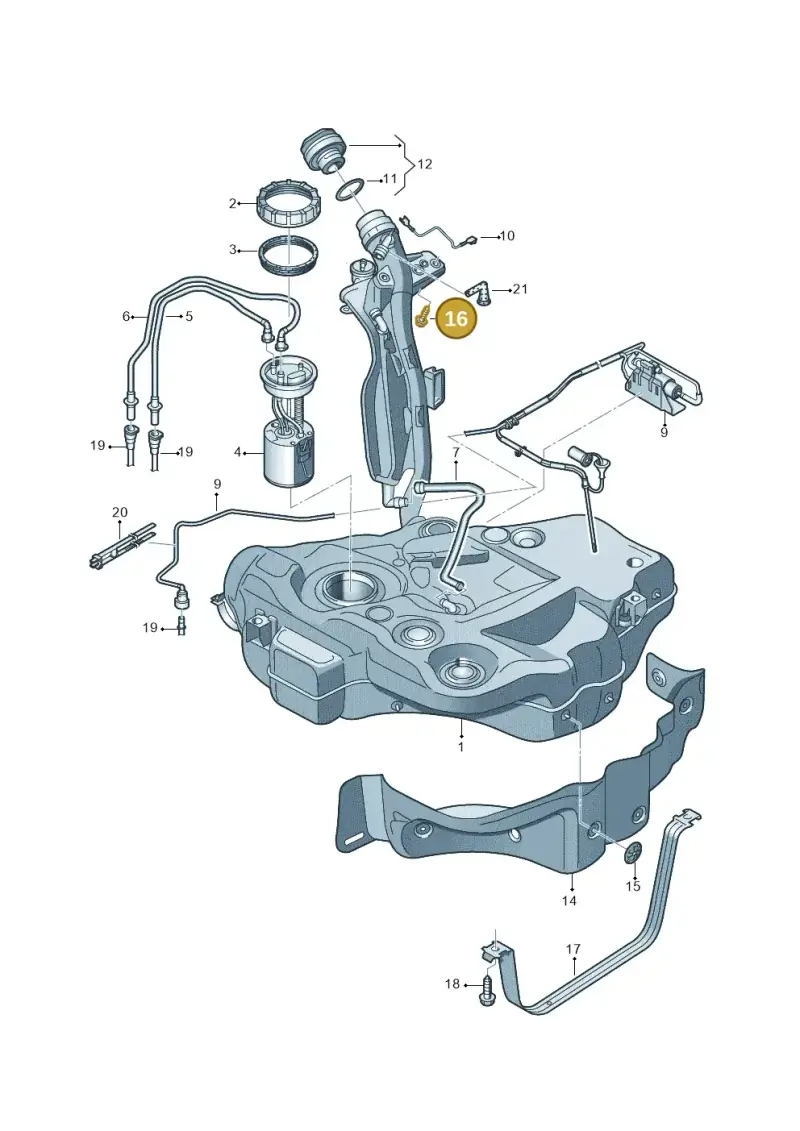 N10192402 — Volkswagen Golf Cabriolet (2011-2016) diagram 718201600, position 16