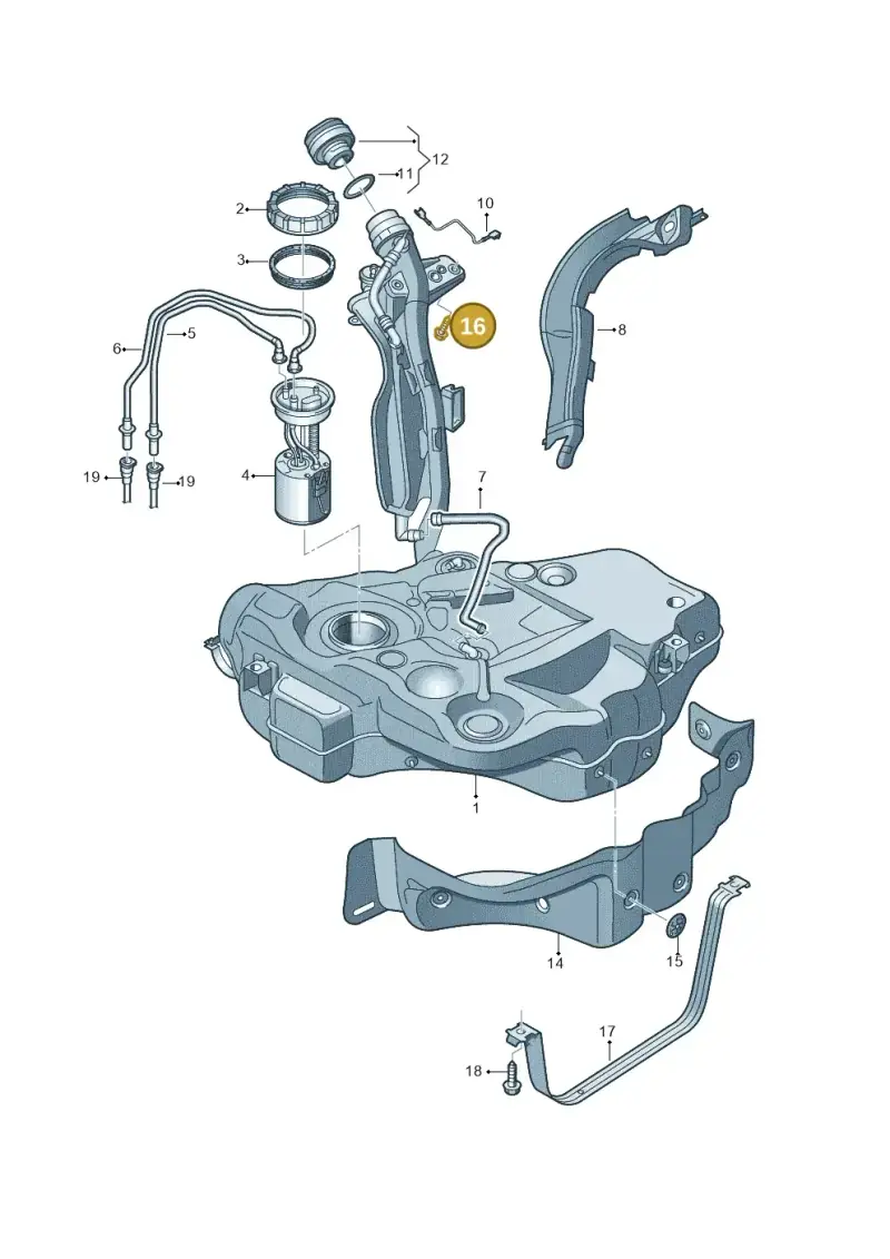 N10192402 — Volkswagen Golf (2011-2013) diagram 729201610, position 16