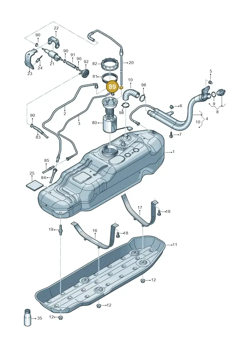 N10196901 — Volkswagen Amarok twin cab (2012-2016) diagram 749201600, position 89