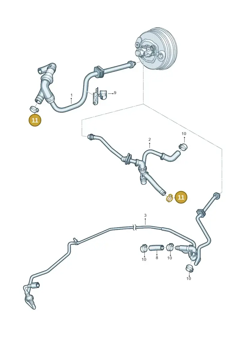 N10197601 — Volkswagen Phaeton 4motion (2008-2010) diagram 258611700, position 11