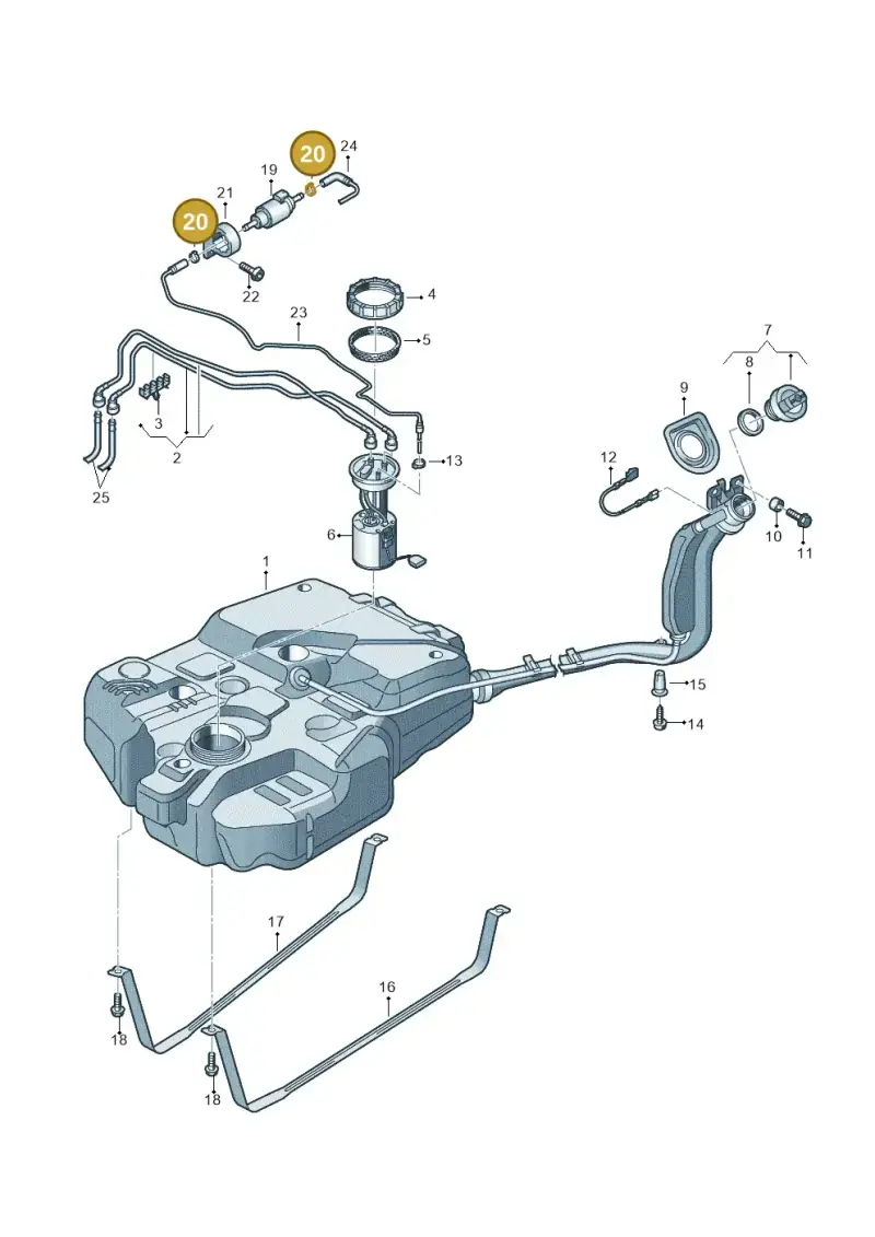 N10198101 — Volkswagen Caddy kombi (2015-2020) diagram 690201600, position 20