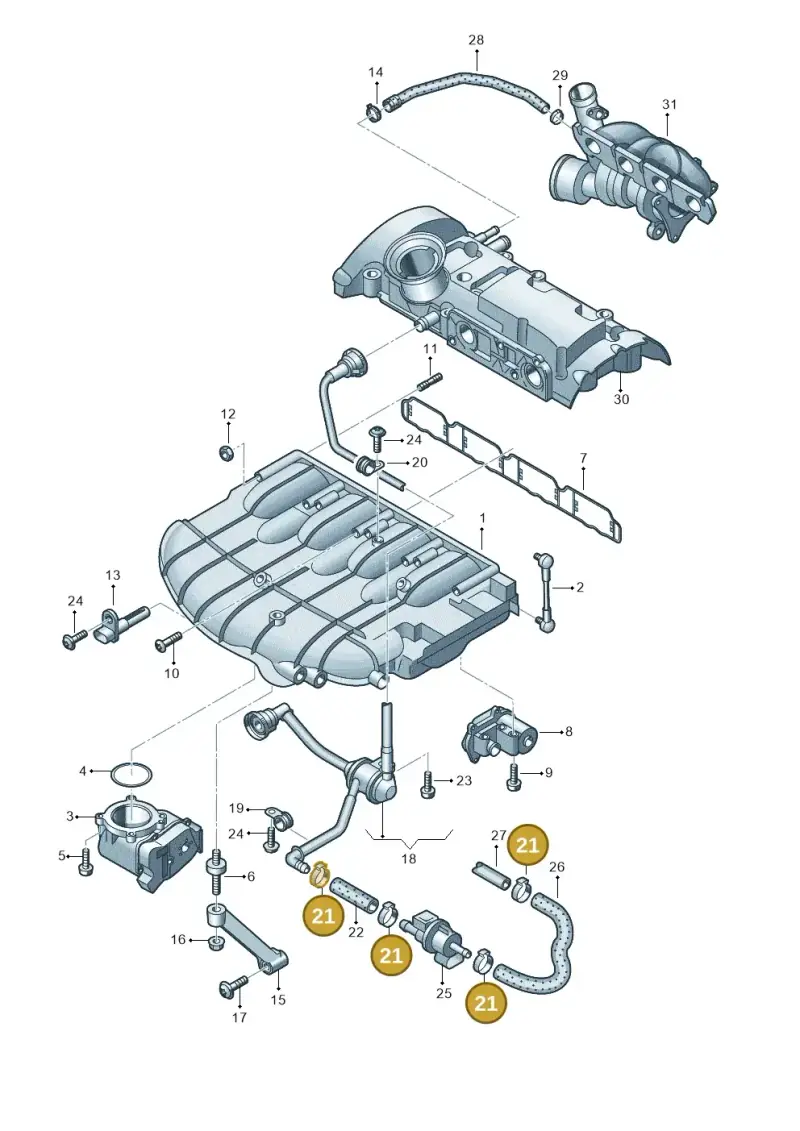 N10199201 — Volkswagen Polo (2012-2014) diagram 420133350, position 21