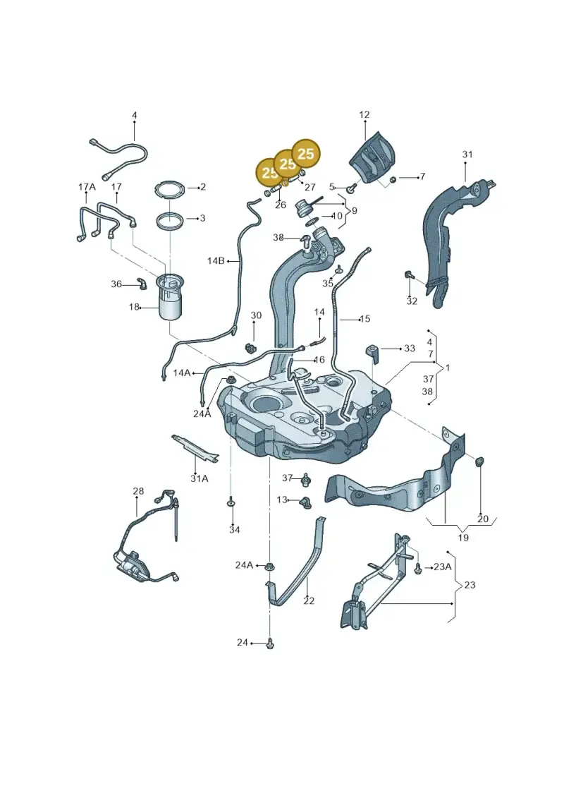 N10199201 — Volkswagen Jetta 2.0 (2015-2015) diagram 692201050, position 25