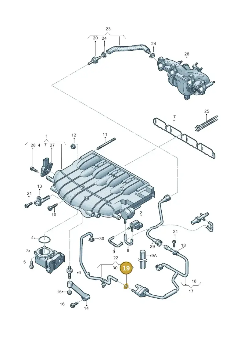 N10199201 — Volkswagen Scirocco 2.0 (2014-2017) diagram 718133300, position 19