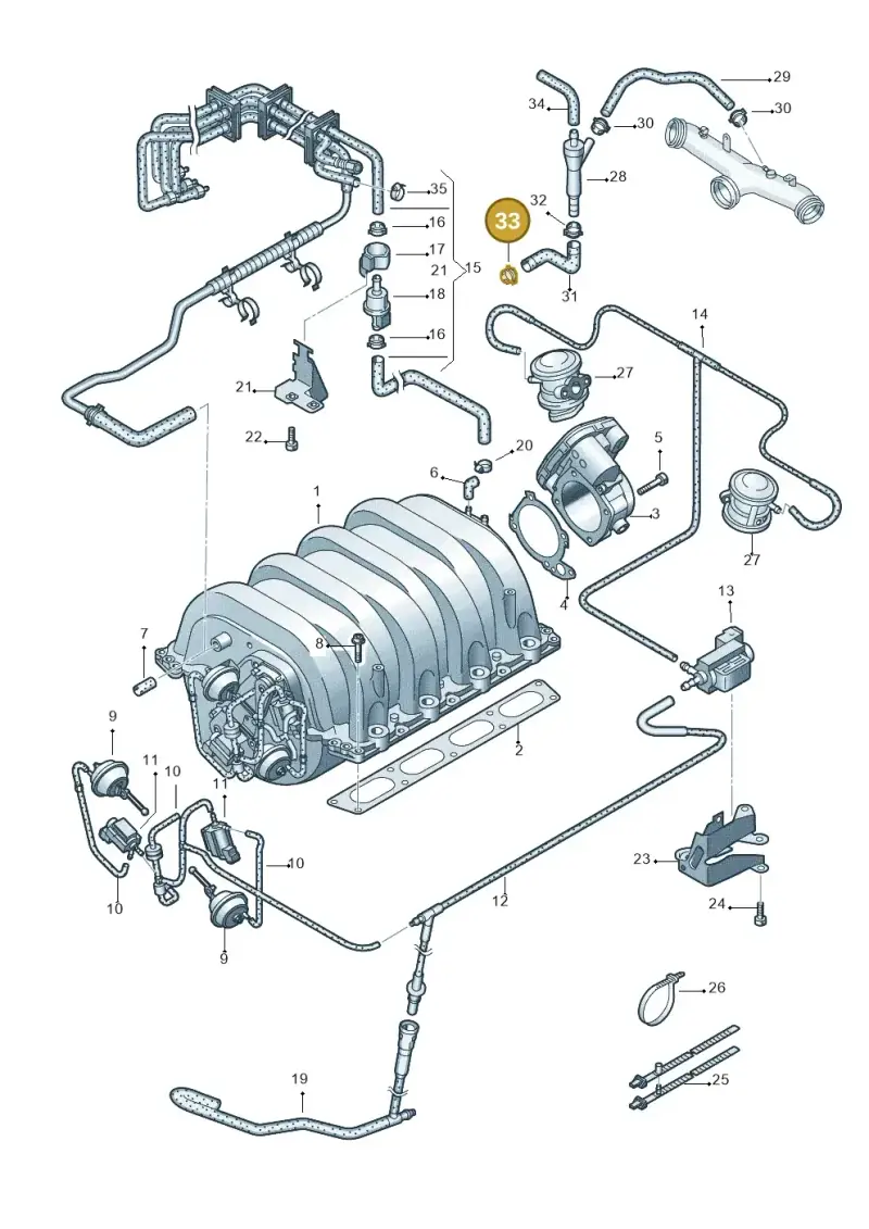N10201801 — Volkswagen Phaeton 4motion (2010-2016) diagram 258133700, position 33