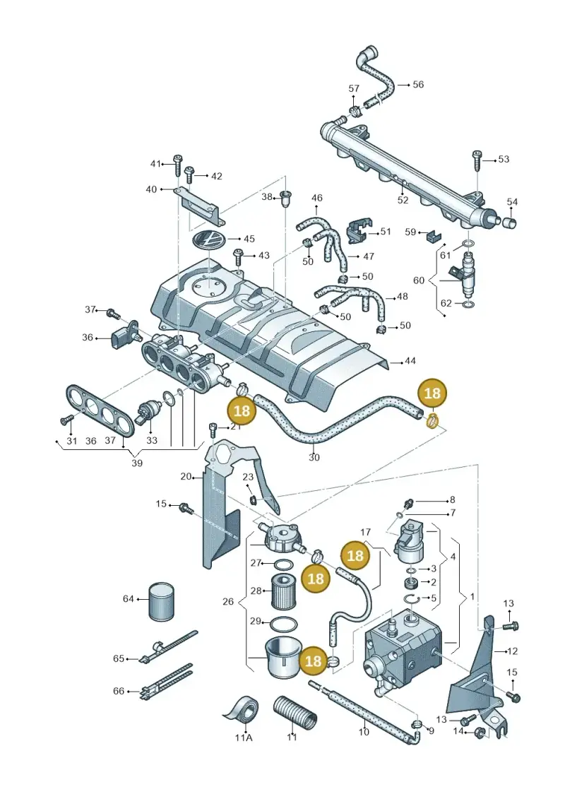 N10201901 — Volkswagen Polo (2012-2014) diagram 672133420, position 18