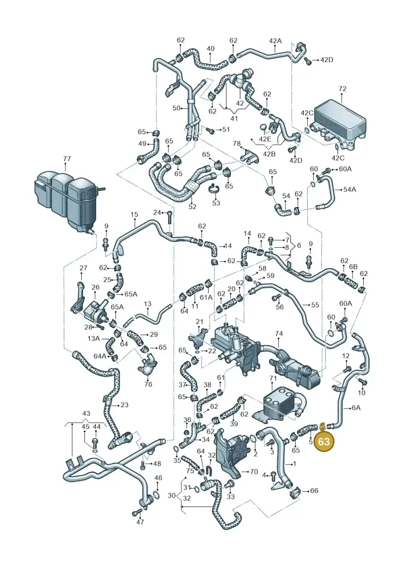 N10202001 — Volkswagen Touareg (2012-2014) diagram 693121560, position 63
