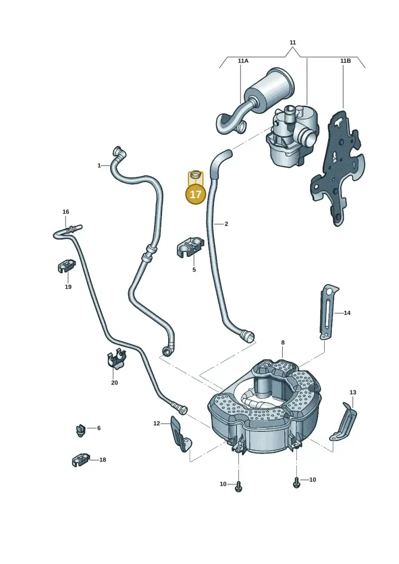 N10202001 — Volkswagen Jetta (2014-2017) diagram 789201096, position 17