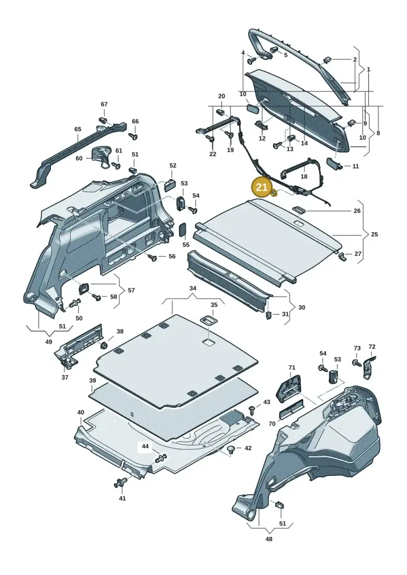 N10205802 — Volkswagen Passat estate (2023-) diagram 3j0867800, position 21