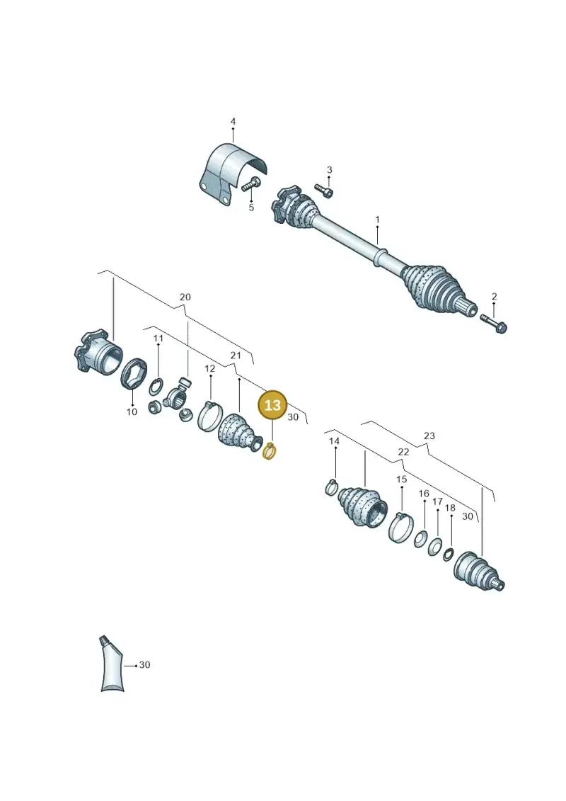 N10207701 — Volkswagen Passat saloon (2010-2015) diagram 737407600, position 13