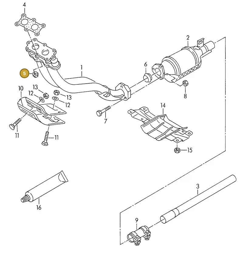 N10209005 — Volkswagen GOLF CABRIO (2002-2002) diagram 146253580, position 5