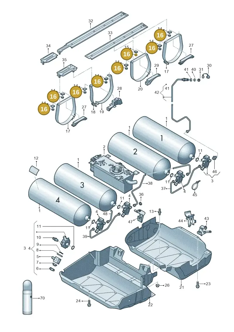 N10209009 — Volkswagen Caddy kombi (2015-2020) diagram 866201050, position 16