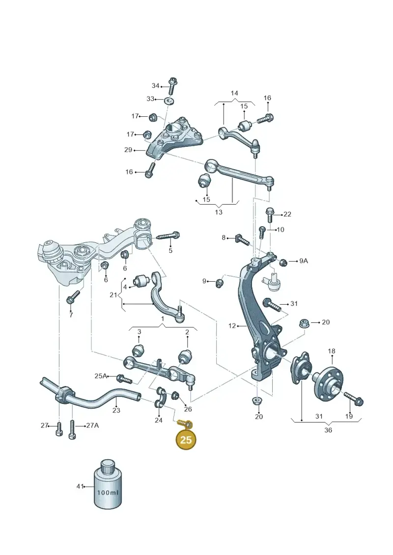 N10209605 — Volkswagen Phaeton 4motion (2010-2016) diagram 258407000, position 25