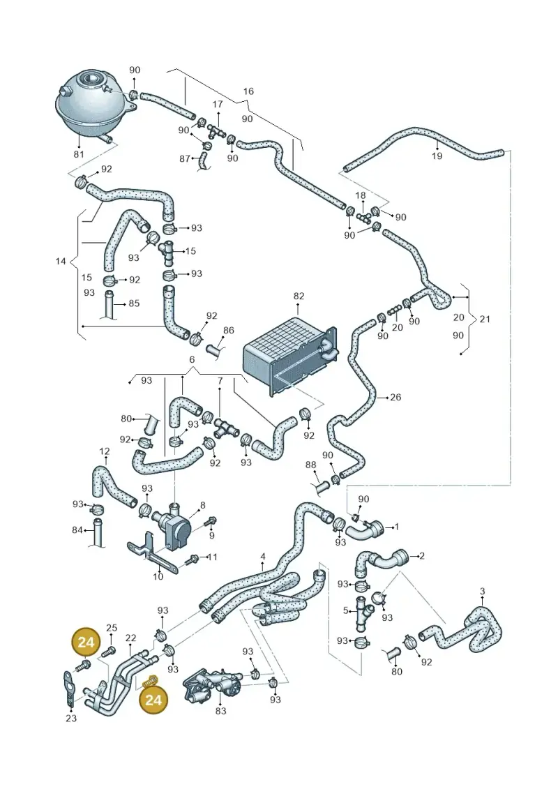 N10216803 — Volkswagen Jetta 1.6 (2014-2018) diagram 625121140, position 24