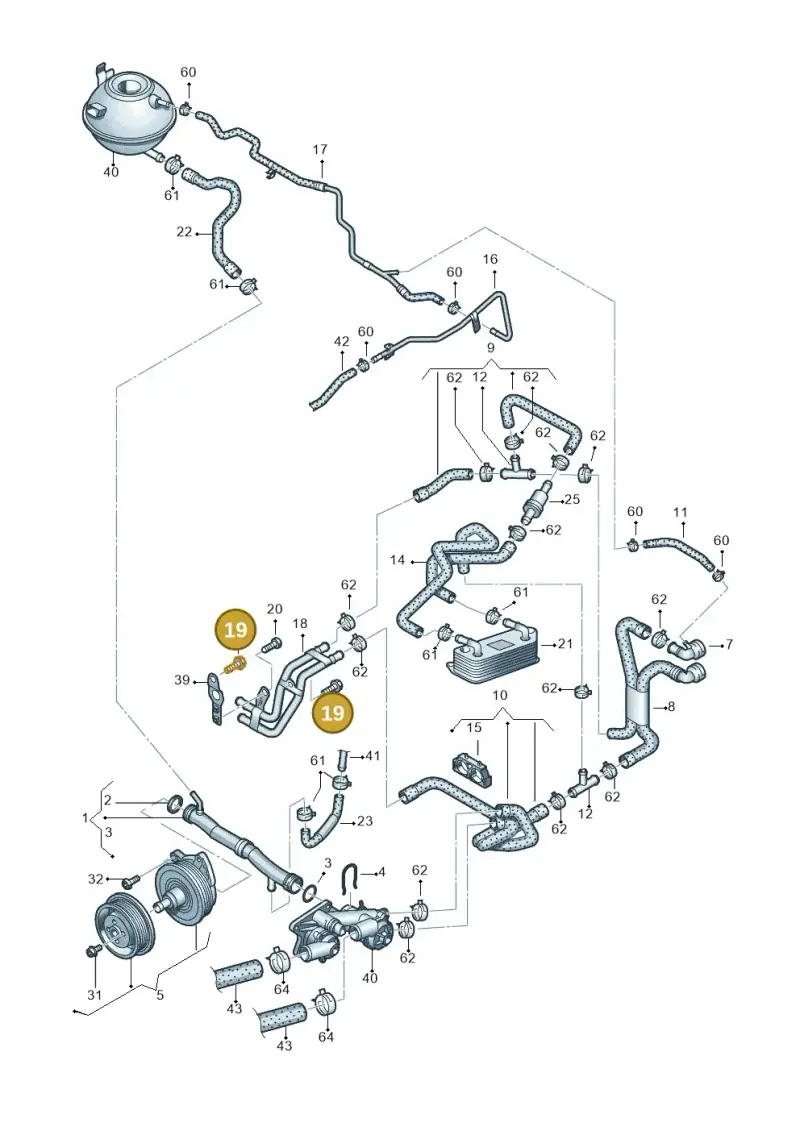 N10216803 — Volkswagen Jetta (2014-2017) diagram 625121160, position 19