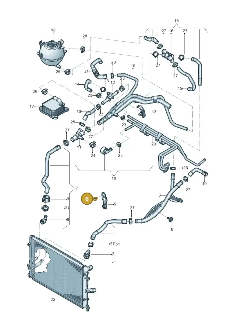 N10216803 — Volkswagen Beetle (2016-2019) diagram 801121050, position 6