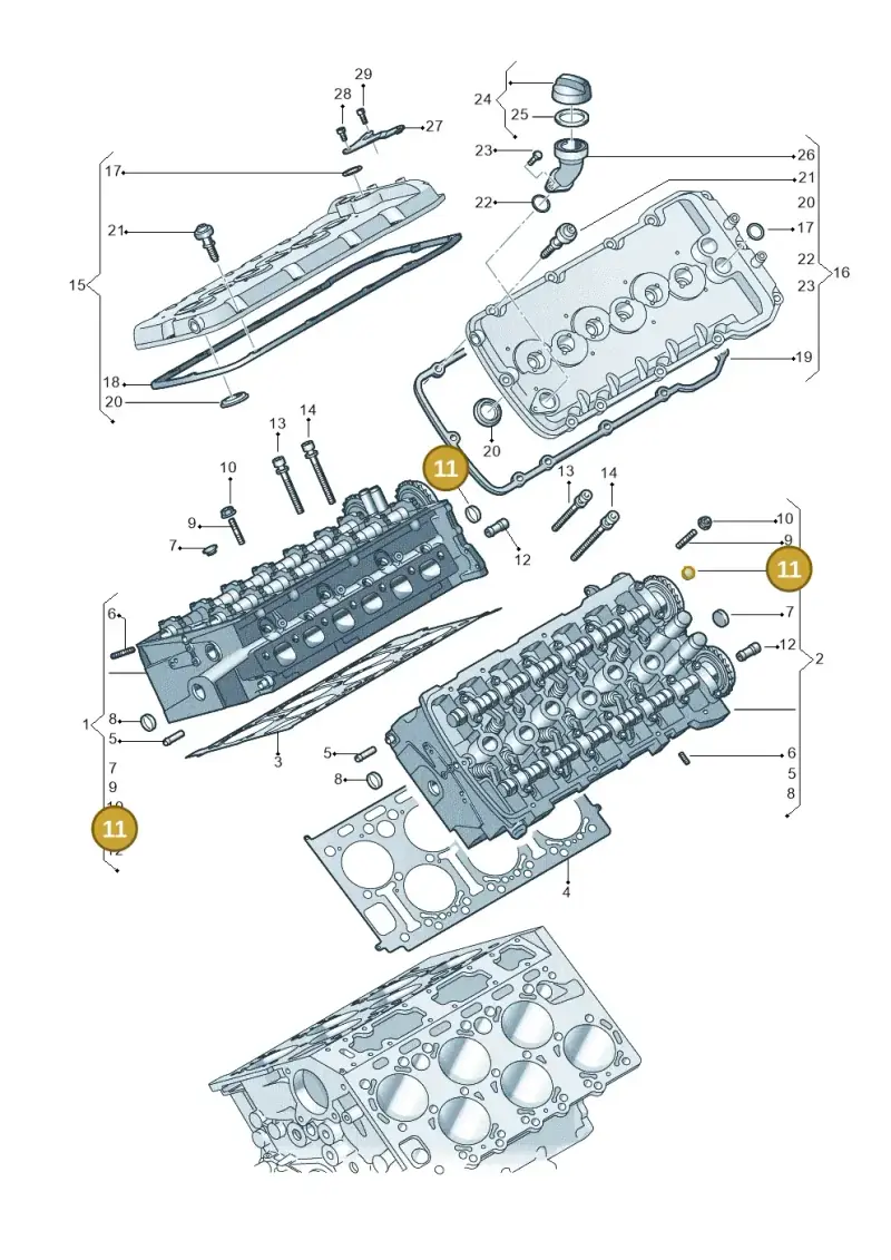 N10218601 — Volkswagen Phaeton 4motion (2010-2016) diagram 258103600, position 11