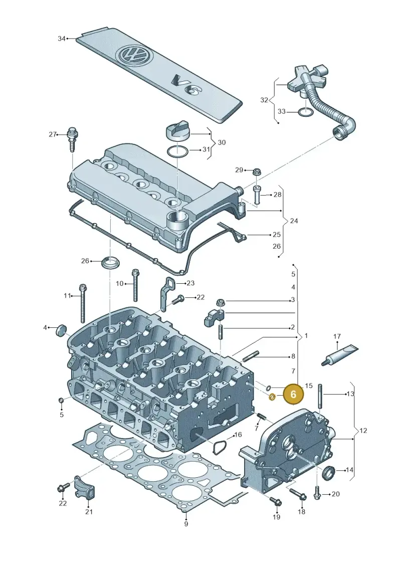 N10218601 — Volkswagen EOS-Cabriolet-Coupe (2006-) diagram 474103700, position 6