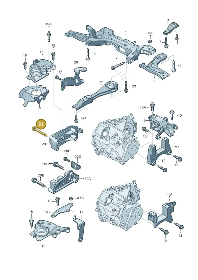 N10220404 — Volkswagen Polo (2012-2014) diagram 747199250, position 21