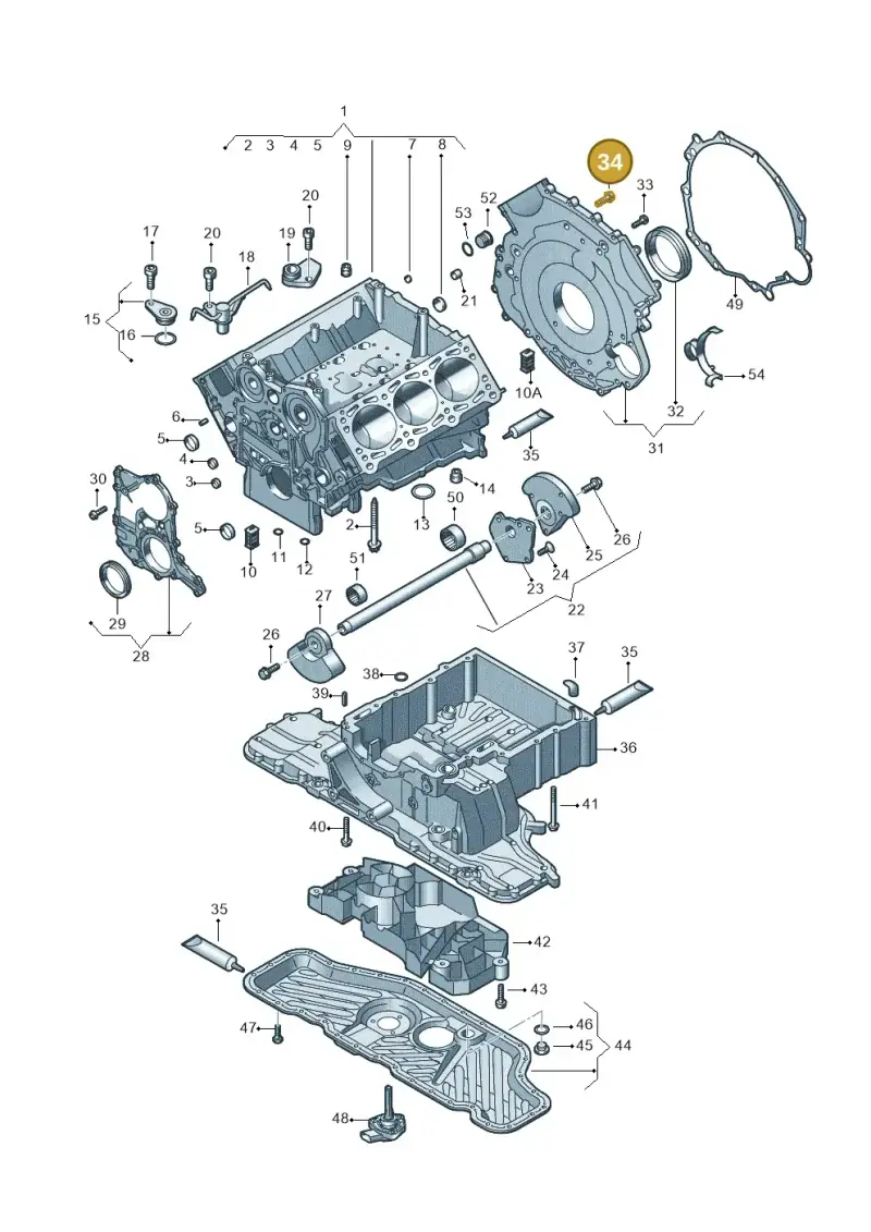 N10225802 — Volkswagen Phaeton 4motion (2010-2016) diagram 258103050, position 34