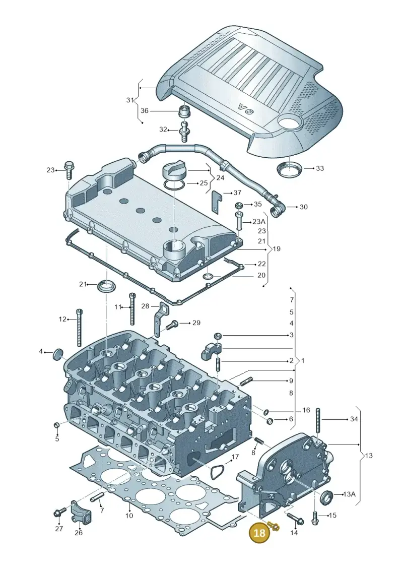 N10227803 — Volkswagen Jetta Wagon (2001-2001) diagram 244103600, position 18