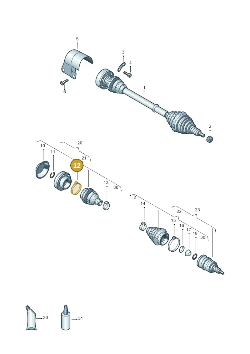 N10233802 — Volkswagen Jetta/Wagon (2002-2006) diagram 203407300, position 12