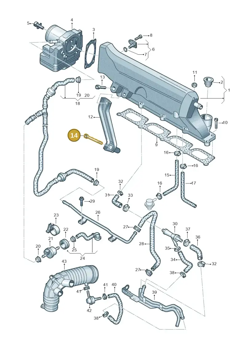 N10238204 — Volkswagen Polo (2008-2009) diagram 461133700, position 14