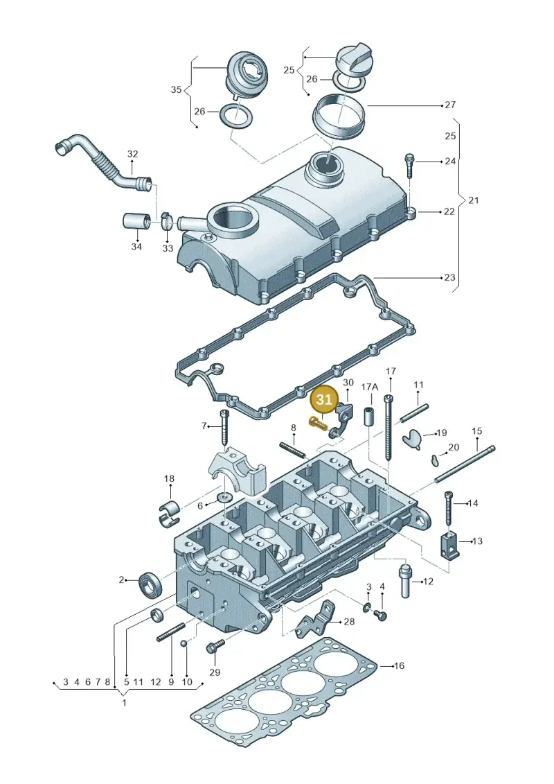 N10239402 — Volkswagen TRANSPORTER/4MOTION    07 (2006-2007) diagram 404103470, position 31