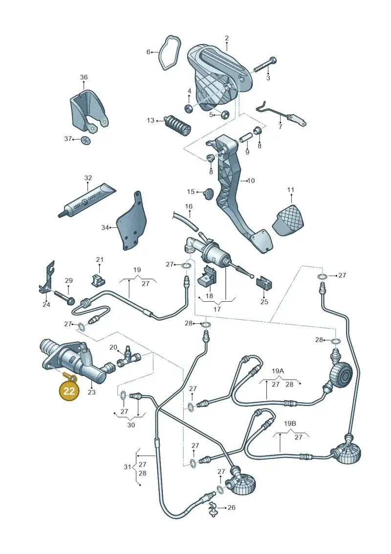 N10240004 — Volkswagen Golf Cabriolet (2011-2016) diagram 649721250, position 22