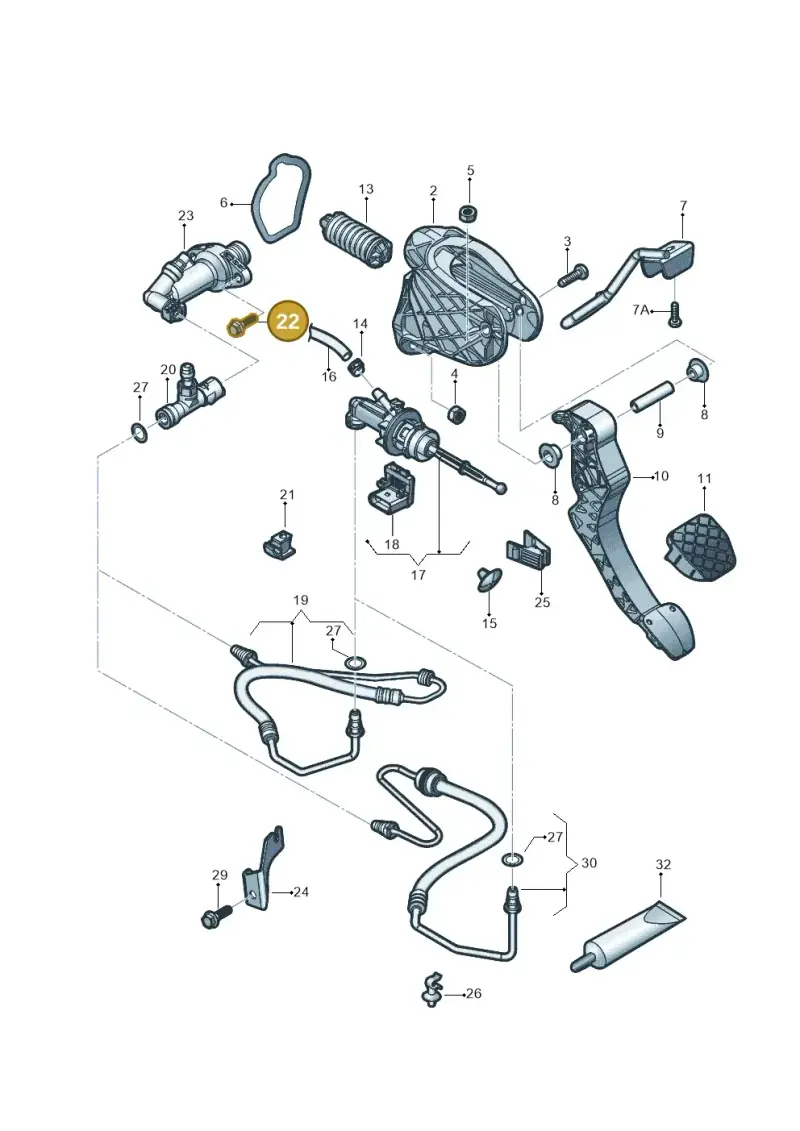 N10240004 — Volkswagen Jetta 1.6 (2014-2018) diagram 854721025, position 22