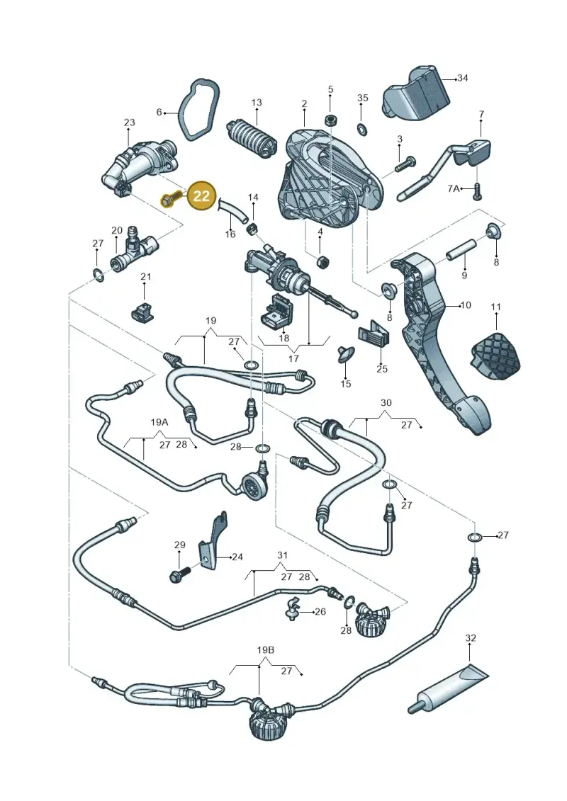 N10240004 — Volkswagen Beetle (2016-2019) diagram 789721025, position 22