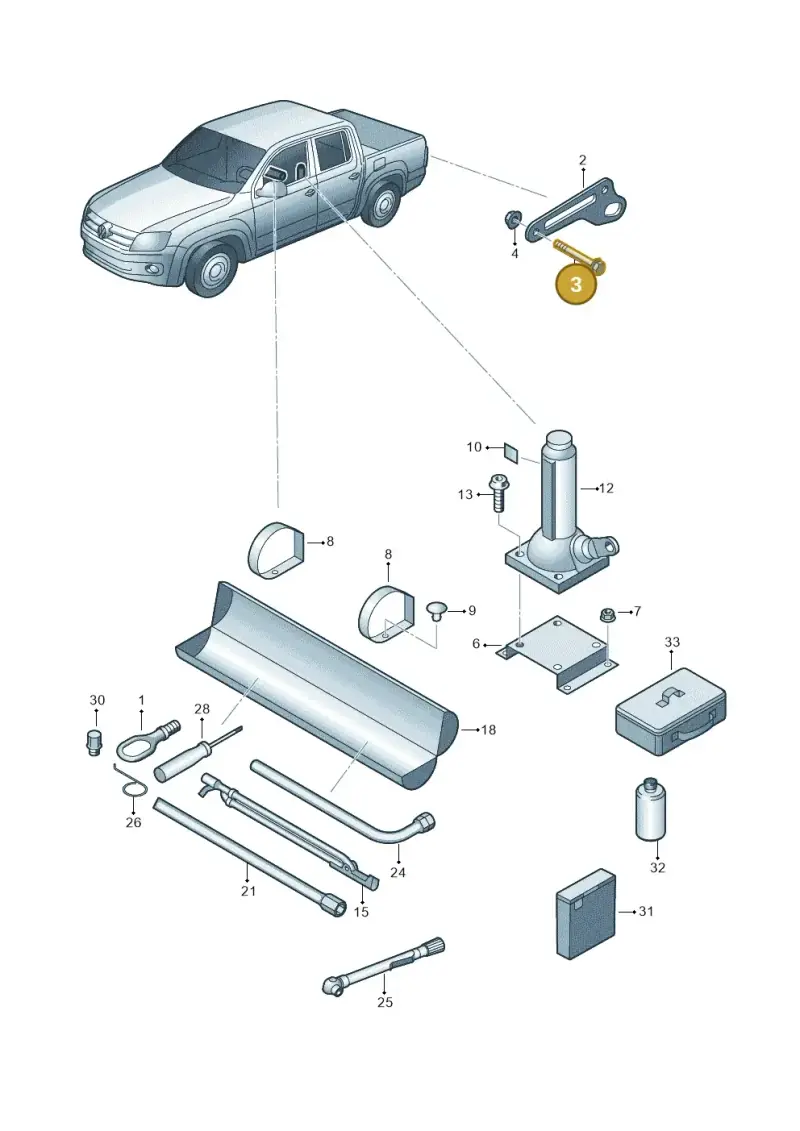 N10240304 — Volkswagen Amarok twin cab (2016-2022) diagram 894012000, position 3