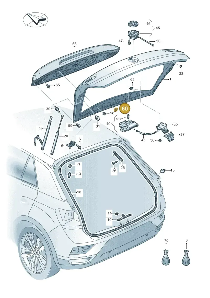 N10246001 — Volkswagen T-Roc BlueMotion (2017-2024) diagram 813827000, position 60