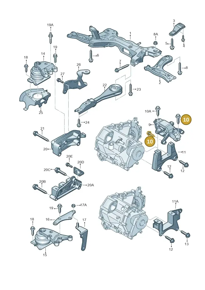 N10246611 — Volkswagen Polo (2012-2014) diagram 747199250, position 10