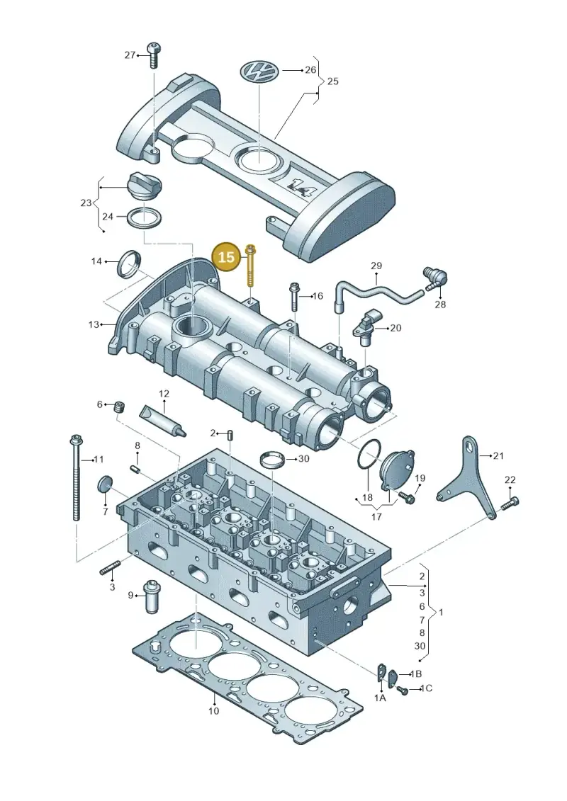 N10247504 — Volkswagen Golf Plus (2011-2014) diagram 474103400, position 15
