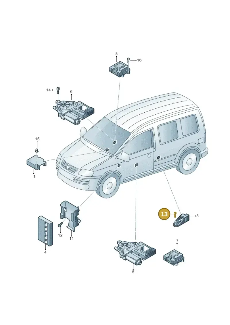 N10248001 — Volkswagen Caddy panel van (2008-2010) diagram 443959100, position 13