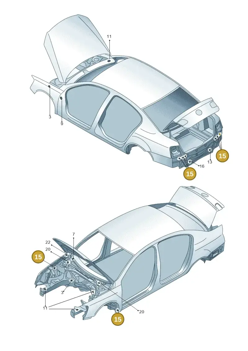 N10249701 — Volkswagen Passat estate (2008-2011) diagram 460803350, position 15