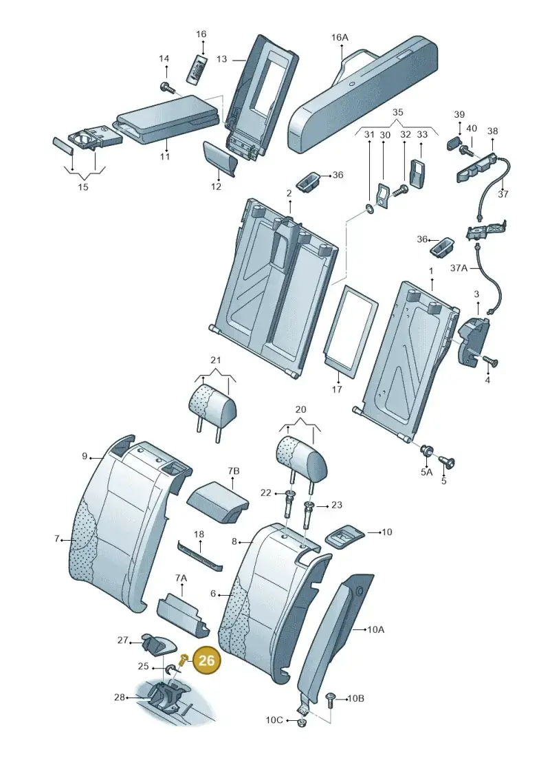 N10253402 — Audi A5 Sportback (2011-2017) diagram 711885700, position 26