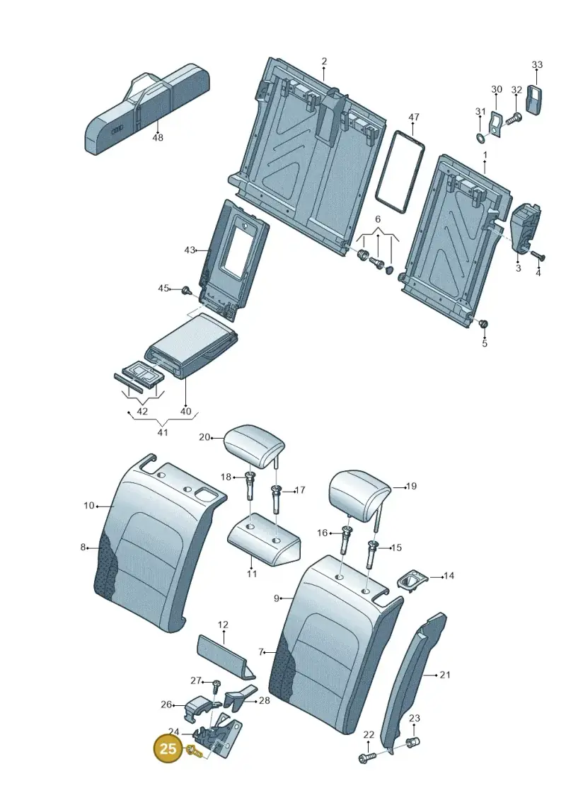 N10253402 — Audi RS4 Av. qu. 4.2 (2012-2015) diagram 750885700, position 25
