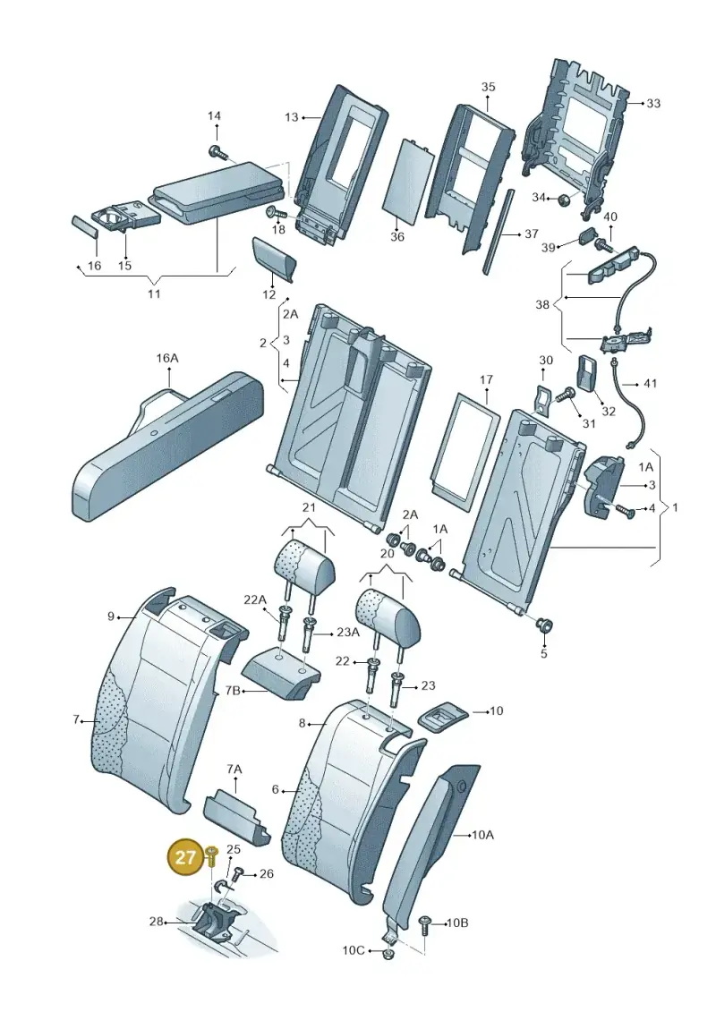 N10253402 — Audi A7 Sportback (2014-2018) diagram 758885700, position 27