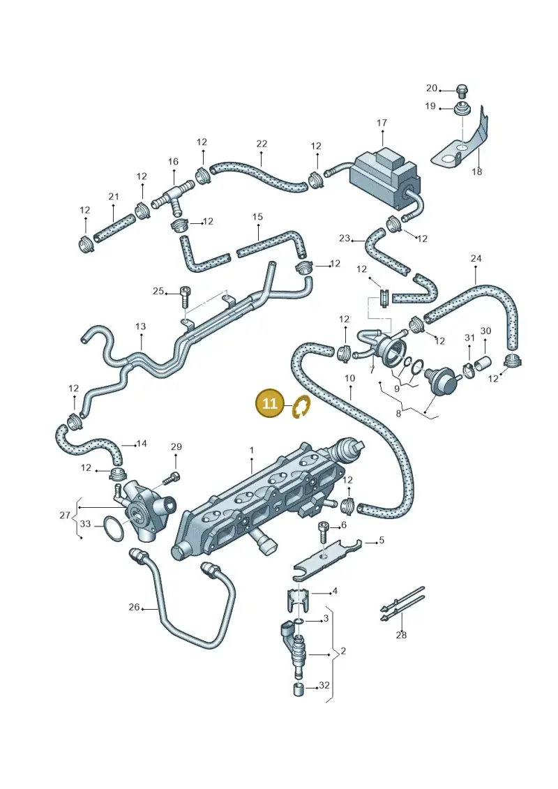 N10258001 — Audi A2 (2000-2005) diagram 231133400, position 11