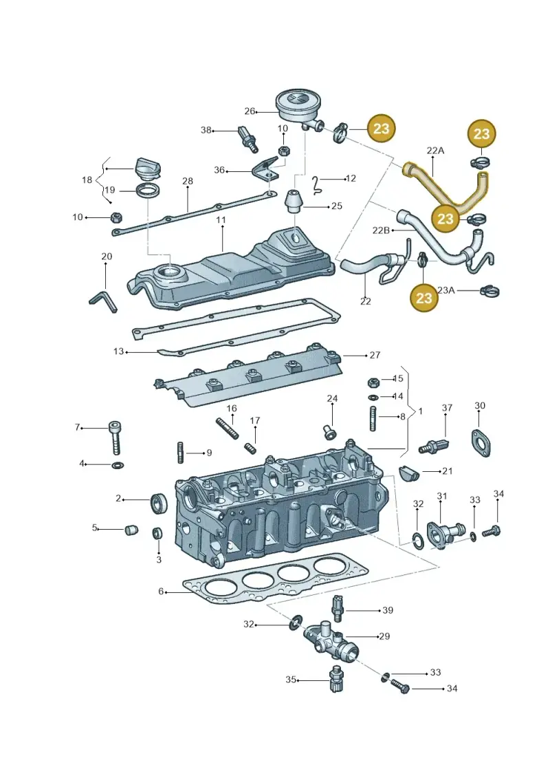 N10258101 — Volkswagen CADDY-KOMBI/KASTENW.   06> (2005-) diagram 303103500, position 23