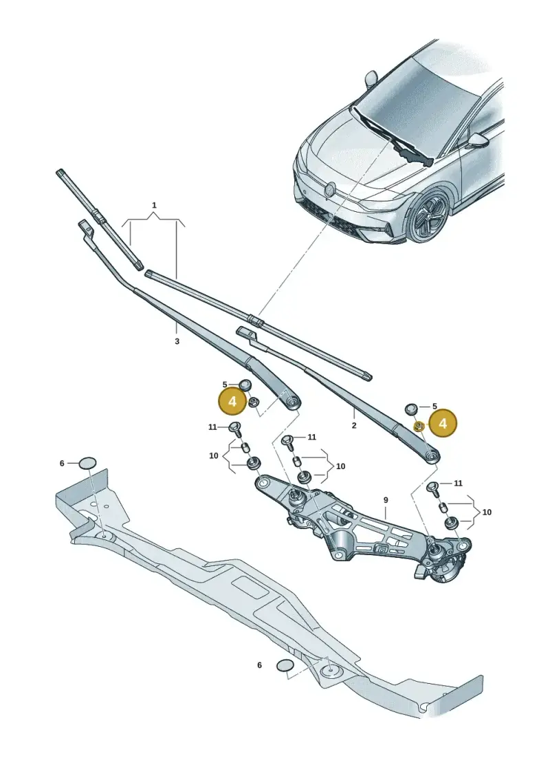 N10261307 — Volkswagen ID.7 Limousine Pro (2023-) diagram 14b955000, position 4